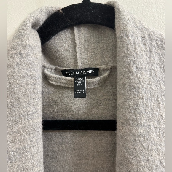 Eileen Fisher Light Gray Textured Cardigan - Picture 1 of 4